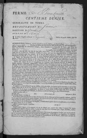 Centième denier et insinuations suivant le tarif (14 novembre 1748 -25 août 1749 )