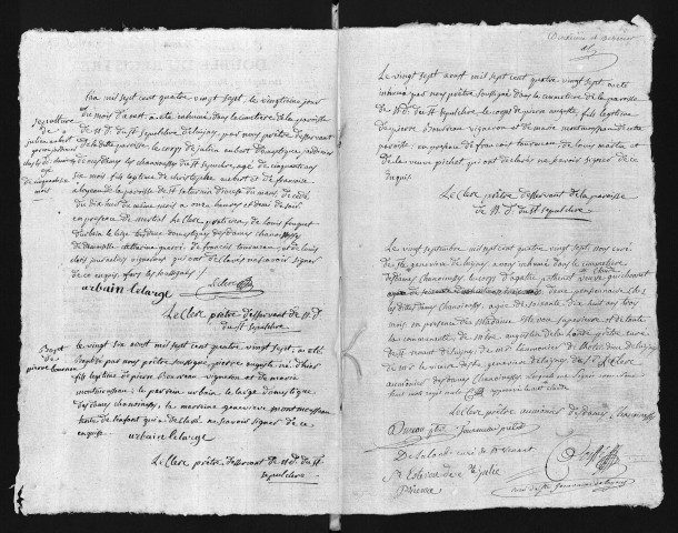 Collection du greffe. Baptêmes, mariages, sépultures, vêtures, 1787