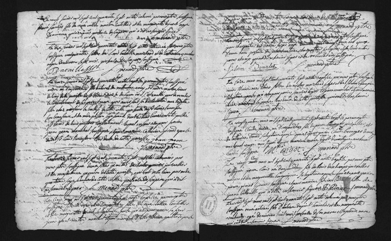 Collection du greffe. Baptêmes, mariages, sépultures, 20 janvier 1747-3 août 1748