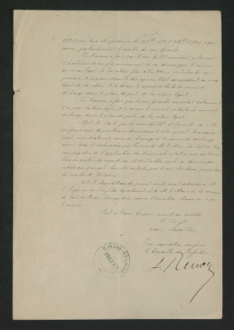 Arrêté préfectoral mettant en demeure le propriétaire de se conformer au règlement dans un délai de 10 jours (4 octobre 1876)