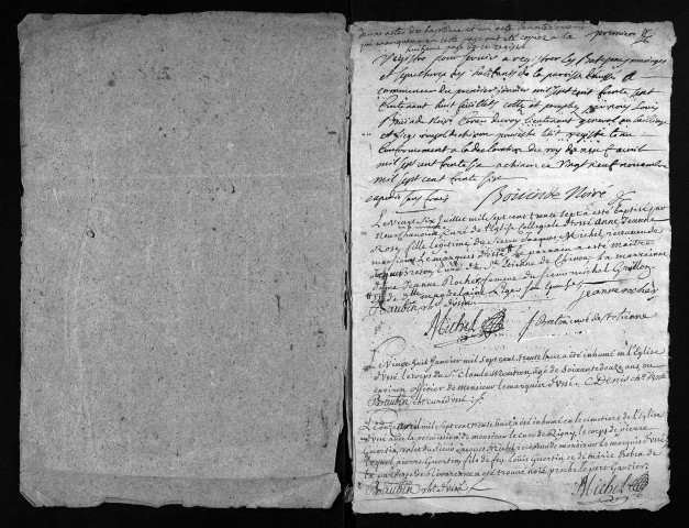 Baptêmes, mariages, sépultures, 1735-1746 - 6NUM6/197/001 à 6NUM6/197/108 : collection du greffe