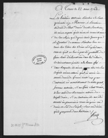 Centième denier et insinuations suivant le tarif (12 août 1762-10 novembre 1764)