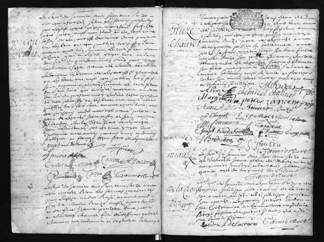 Collection communale. Baptêmes, mariages, sépultures, 1er janvier 1716-17 décembre 1719