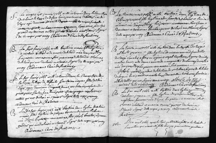 Collection du greffe. Baptêmes, mariages, sépultures, 1755