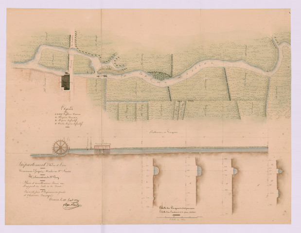 Plan et nivellements (28 août 1829)