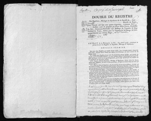 Baptêmes, mariages, sépultures, 1785