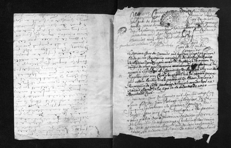 Collection du greffe. Baptêmes, mariages, sépultures, 1725 - Les années 1712-1724 sont lacunaires dans cette collection