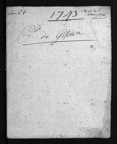 Collection du greffe. Baptêmes, mariages, sépultures, 1743-1744