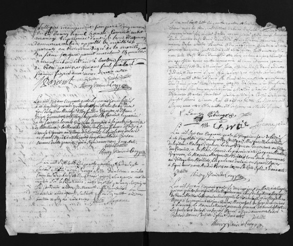 Collection du greffe. Baptêmes, mariages, sépultures, 1754