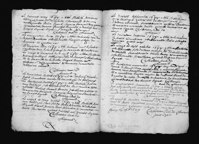 Baptêmes, mariages, sépultures, 1678 - L'année 1677 est lacunaire dans la collection du greffe