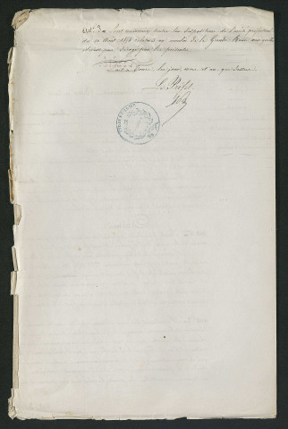Arrêté préfectoral modifiant l'emplacement du vannage de décharge (26 décembre 1855)