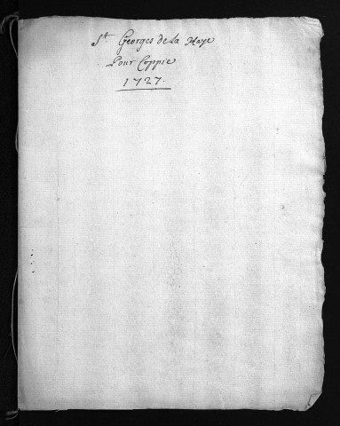 Collection du greffe. Baptêmes, mariages, sépultures, 1727