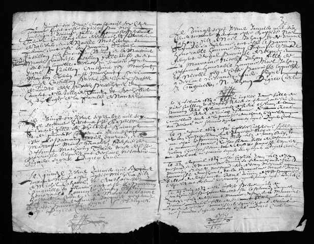 Collection du greffe. Baptêmes, mariages, sépultures, 1668-1673