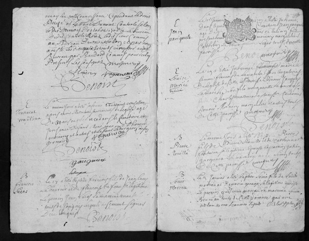 Collection communale. Baptêmes, mariages, sépultures, 1707-1714
