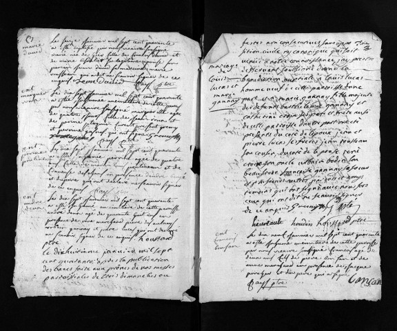 Collection du greffe. Baptêmes, mariages, sépultures, 1740 - La période juin 1677-1739 est lacunaire dans cette collection