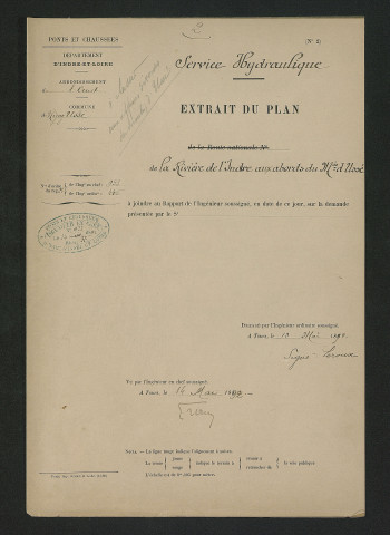 Réclamation du syndicat du Bras du Vivier : plan (13 mai 1892)