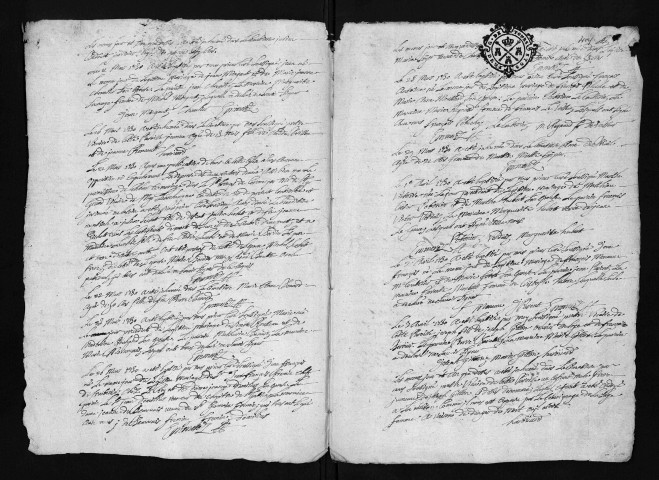 Baptêmes, mariages, sépultures, 1730 - Les années 1728-1729 sont lacunaires dans la collection du greffe
