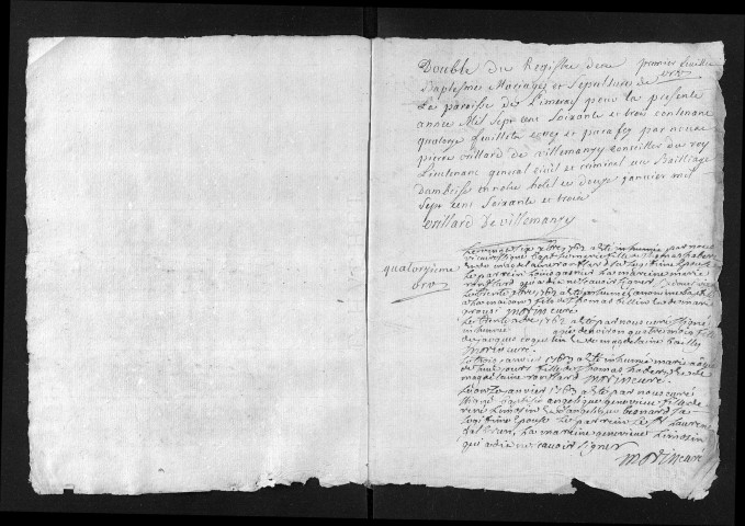 Collection du greffe. Baptêmes, mariages, sépultures, 1763