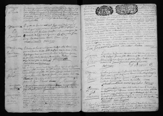 Collection communale. Baptêmes, mariages, sépultures, 1717-janvier 1718