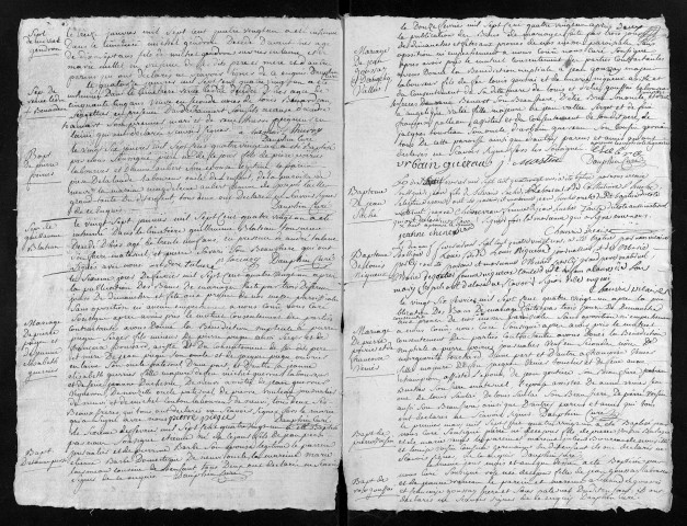 Collection du greffe. Baptêmes, mariages, sépultures, 1781