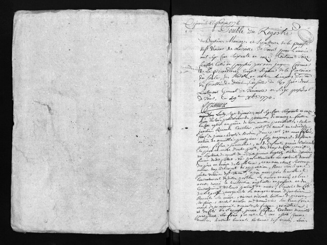 Baptêmes, mariages, sépultures, 1771