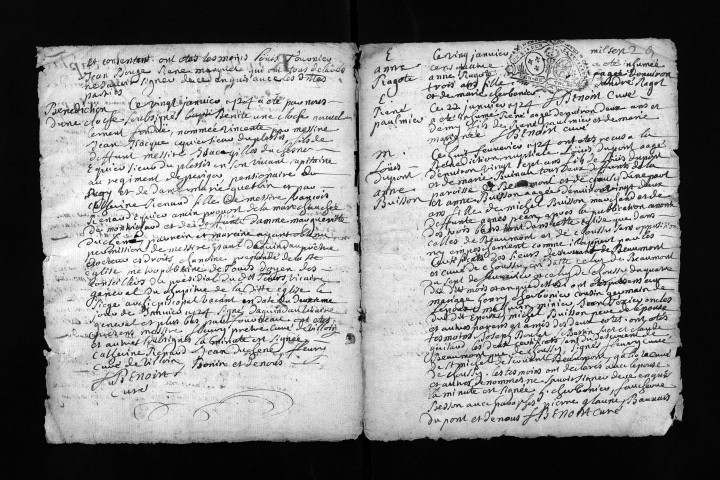 Collection du greffe. Baptêmes, mariages, sépultures, 1724-1725 - Les années 1690-1723 sont lacunaires dans cette collection