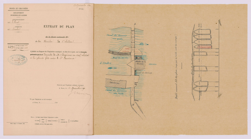 Demande d'autorisation : plan et profil (20 novembre 1890)