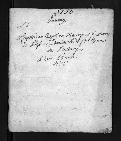 Collection du greffe. Baptêmes, mariages, sépultures, 1758