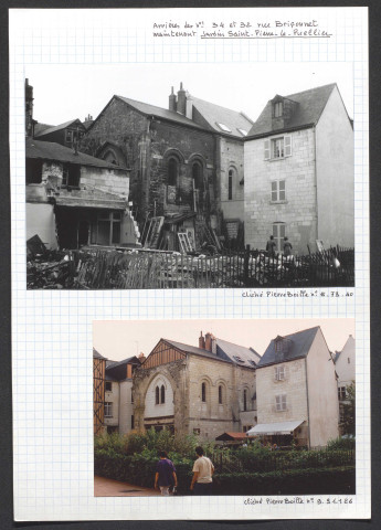 Arrière des numéros 32 et 34 rue Briçonnet maintenant jardin Saint-Pierre-le-Puellier.