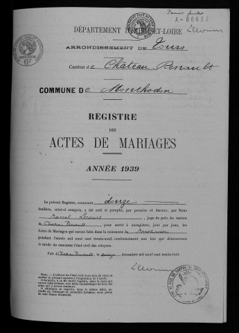 Mariages, 1939