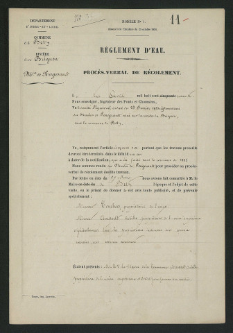 Procès-verbal de récolement (3 avril 1860)