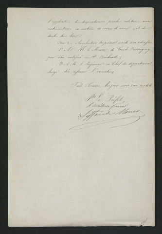 Arrêté préfectoral de mise en demeure d'exécution de travaux (13 juin 1867)