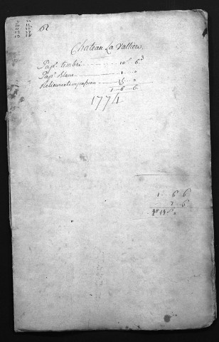 Collection du greffe. Baptêmes, mariages, sépultures, 1774