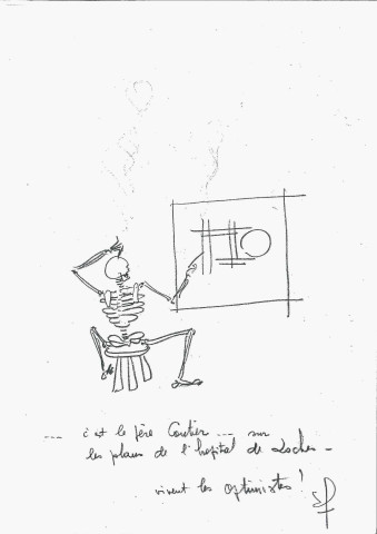 Loches, rue du Docteur Paul Martinais. Maison de retraite. Extension des services, établissement d'un plan directeur pour l'hôpital. Architecte : Emile Coutier. Commanditaire : Hôpital de Loches. Pièces écrites.