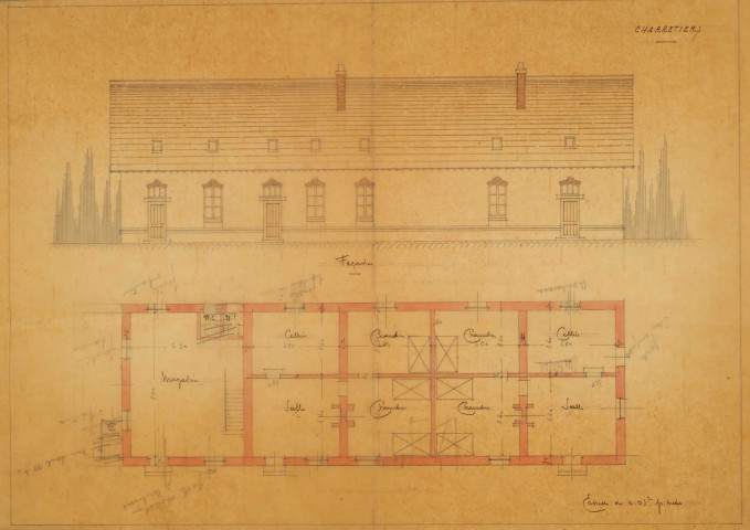 Chaumont-sur-Loire. Château. Construction et aménagement de la ferme, des servitudes et d'un garage automobile. Propriétaire : Prince de Broglie. Architecte : Marcel Boille. Pièces écrites.