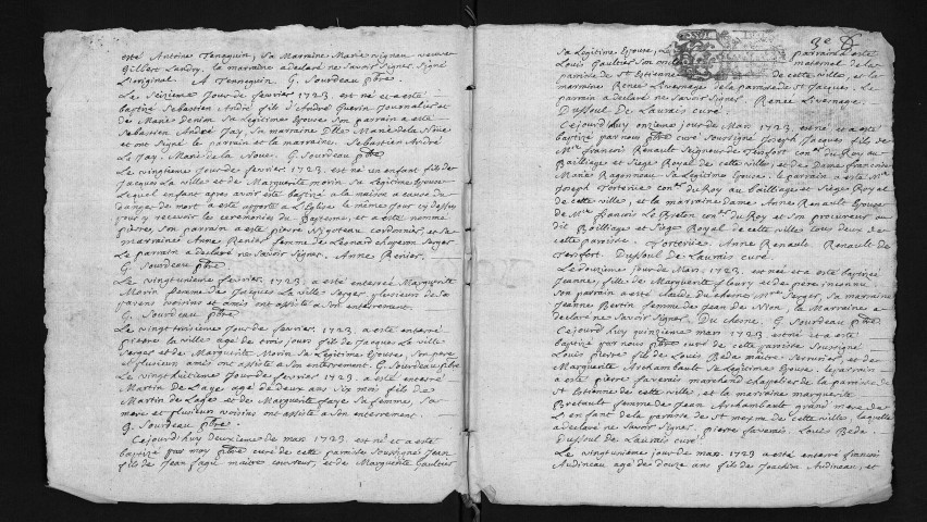 Collection du greffe. Baptêmes, mariages, sépultures, 1723 - Les années 1717-1722 sont lacunaires dans cette collection