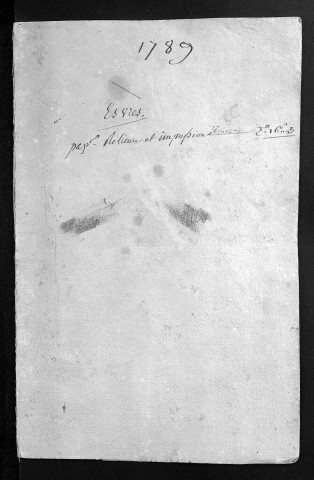 Collection du greffe. Baptêmes, mariages, sépultures, 1789