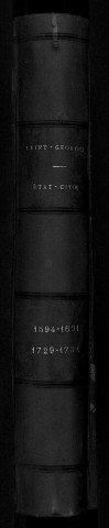 Collection communale. Baptêmes, 1594-1666 ; mariages 1632-1673 ; sépultures, 1638-1673 ; baptêmes, 1666-1673 ; baptêmes, mariages, sépultures, 1674-1691