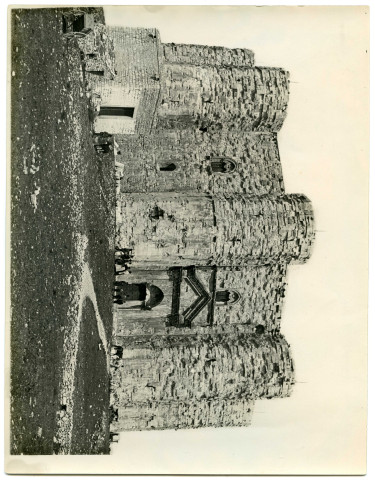 Castel del Monte : Groupe de personnages est devant le château.