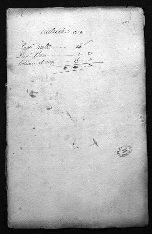 Collection du greffe. Baptêmes, mariages, sépultures, 1773