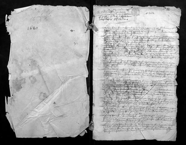 Collection du greffe. Baptêmes, mariages, sépultures, 1680