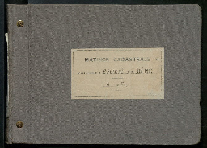 Table des comptes de la matrice. Comptes actifs personnes morales et A - F.