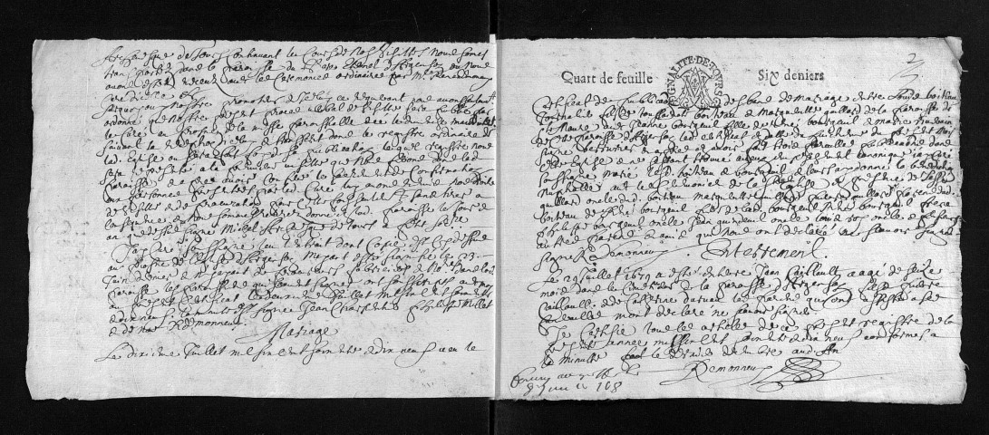 Collection du greffe. Baptêmes, mariages, sépultures, 1679 - Les années 1677-1678 sont lacunaires dans cette collection