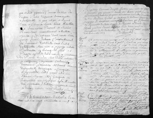 Collection du greffe. Baptêmes, mariages, sépultures, 1739