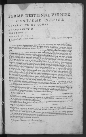 Centième denier et insinuations suivant le tarif (5 décembre 1742-19 mars 1746)