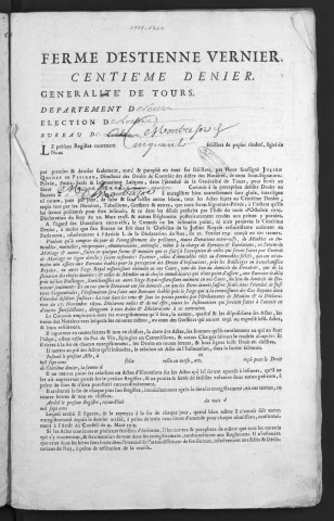 Centième denier et insinuations suivant le tarif (3 juin 1739-18 octobre 1740)
