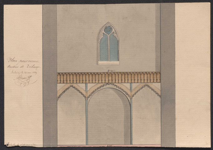 Travaux d'agrandissement et de réparations à l'église : devis, plans, procès-verbaux, correspondance.
