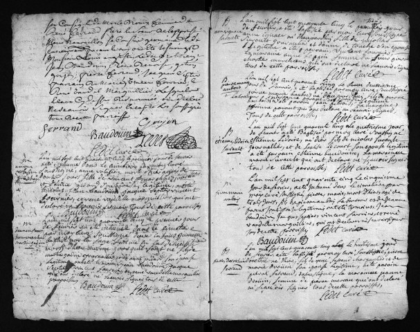 Baptêmes, mariages, sépultures, 1745