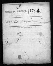 Collection du greffe. Baptêmes, mariages, sépultures, 1764-1765