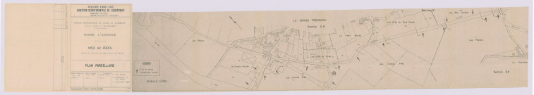 Rivière l'Aigronne, mise au profil. Plan parcellaire (octobre 1970)
